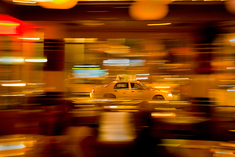 Mad Framed Speed Blur Taxi : 8th Av and 14th St : NYC