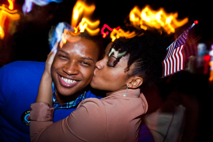 It Started with A Kiss : Victory Party For President Obama : Columbus : Ohio
