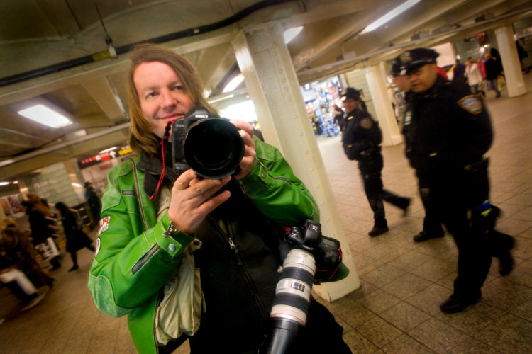 Self Portrait with Cops : Times Sq Subway Station : NYC