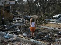 Girl Returns to the Site of Her Destroyed Home : Katrina : Pascagoula Mississippi