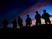 Veterans Day - American Soldiers Training in the Desert Before Deploying to Iraq : NTC California : USA