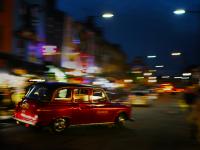Red Black Cab in Camden : London UK