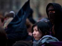 Threat of Masked Protest : Trafalgar Square : London