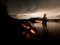 Reed Timmer from Storm Chasers Drives the Dominator into Hurricane Irene : USA