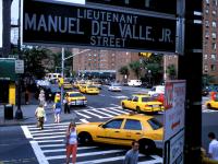 Signs Of Life 9-11 : Streets renamed to honor heroes : Police Lieutenant Manuel Del Valle, Jr St : NYC