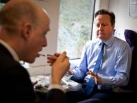 David Cameron Grim Joke Face : Train to London