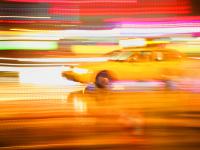 Yellow Cab on a Rainy Night - 23rd St NYC